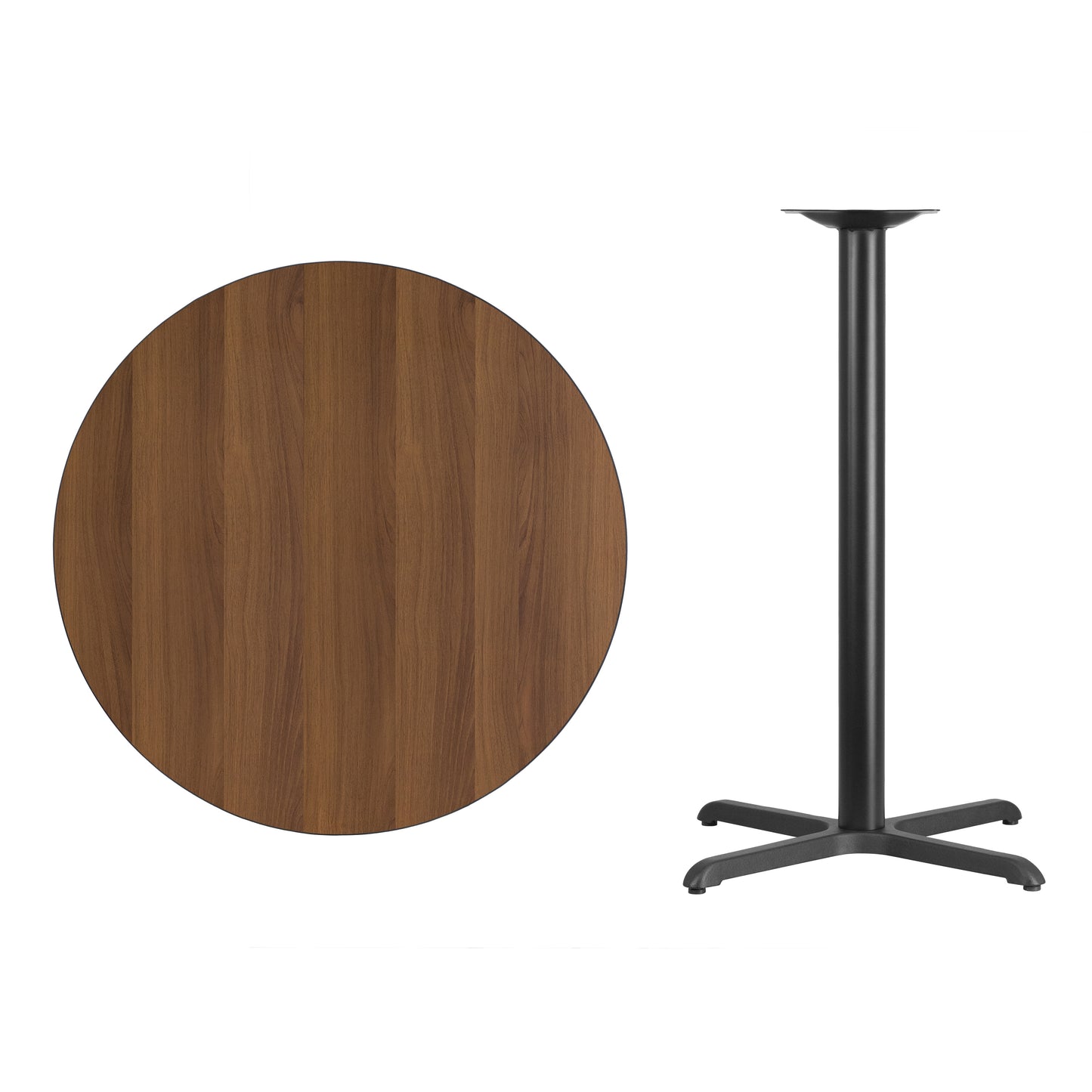 36'' Round Laminate Bar Height Table with 30'' x 30'' Table Base
